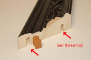 Image showing location of the mirror frames miters or ends.