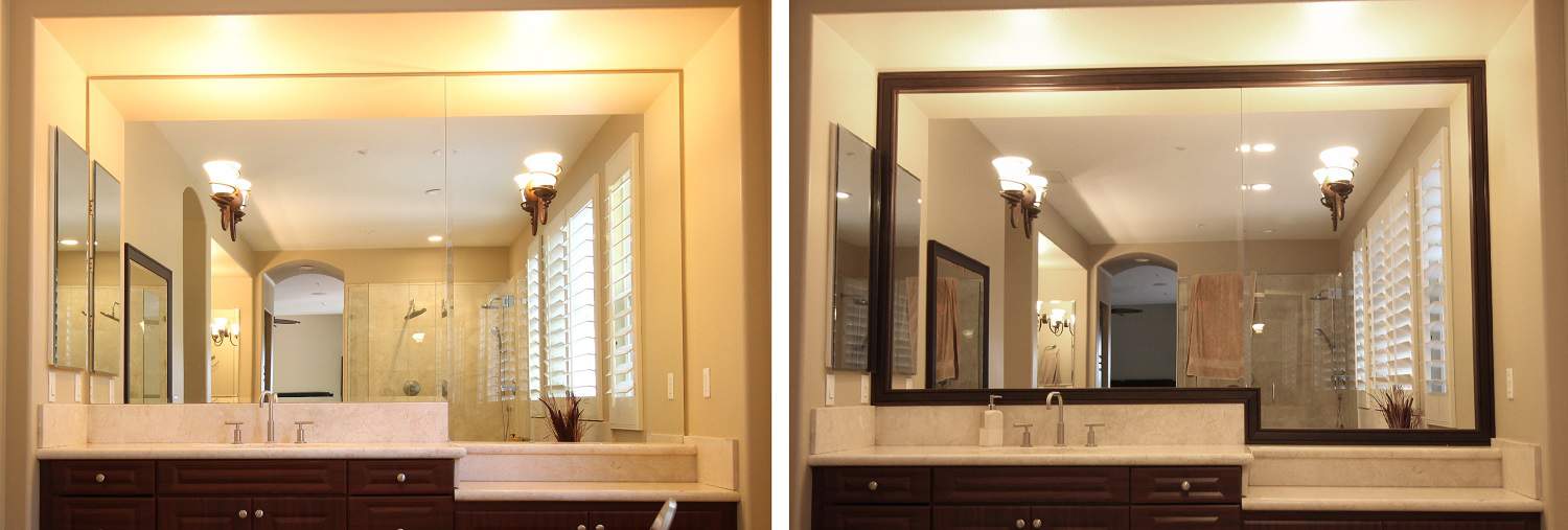 Tuxedo Walnut Mirror Frame Kit, Frame An Existing Bathroom Mirror With A Kit