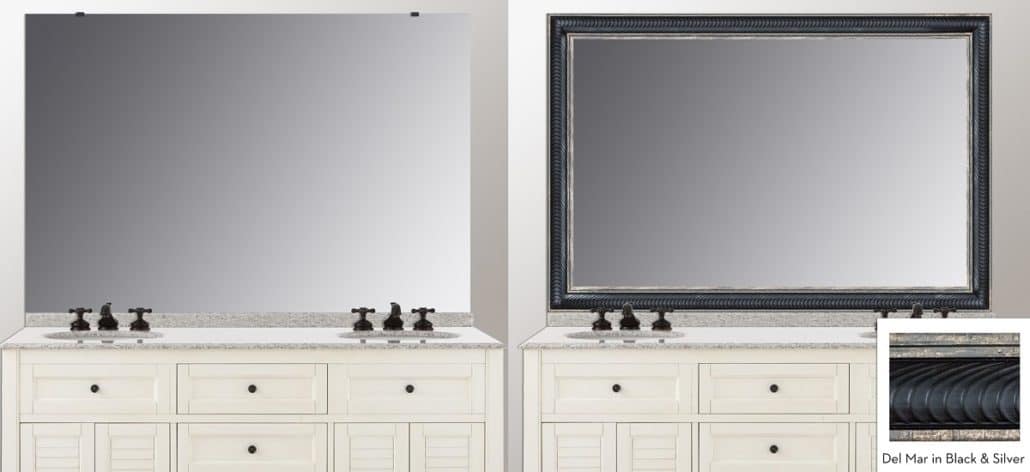 Del Mar Style Mirror Frame in Black & Silver