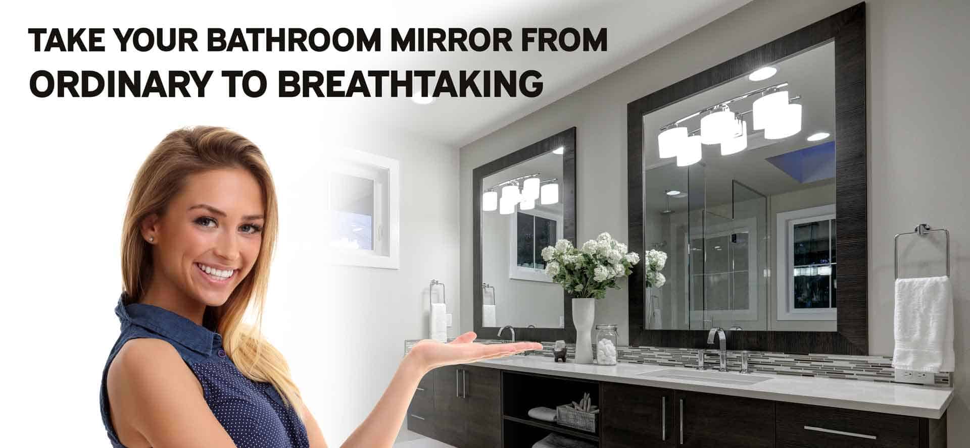 Custom Bathroom Mirror Frames, How To Trim Bathroom Mirror
