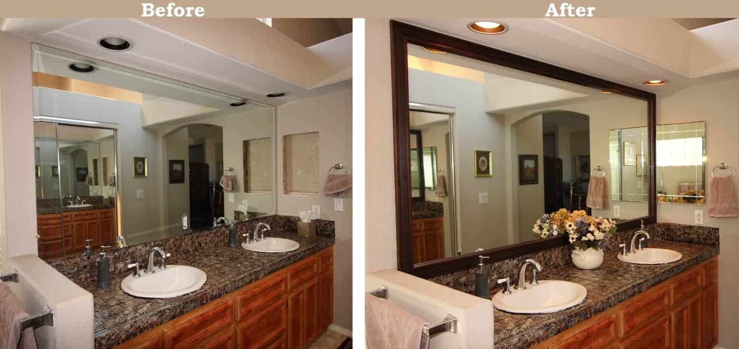 Tuxedo Style Mirror Frame in Walnut
