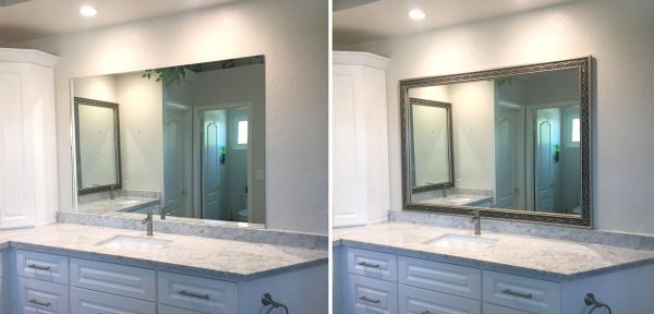 Bathroom Mirror Frame Ideas - Before and After from actual customers!